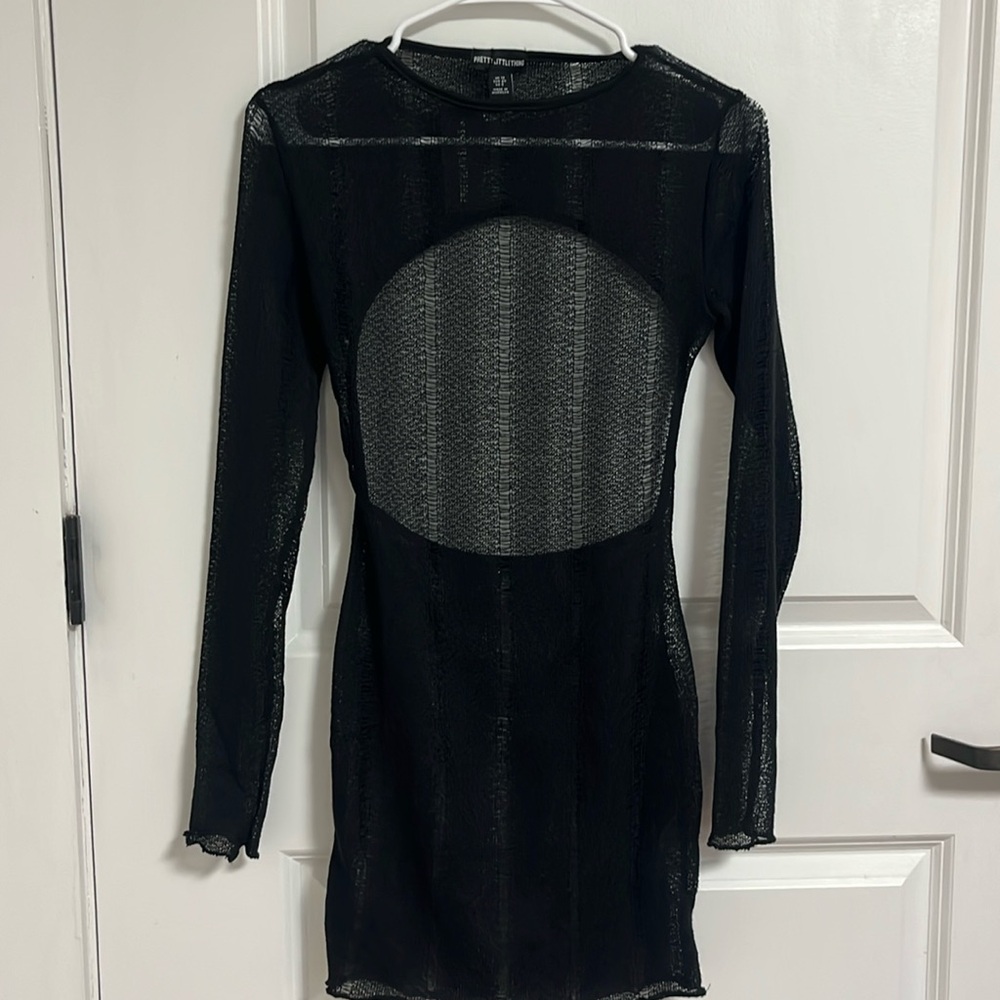 NWT PLT Backless Mesh Mini Dress